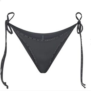 SKIMS Rhinestone Studded Black string Bikini Bottom